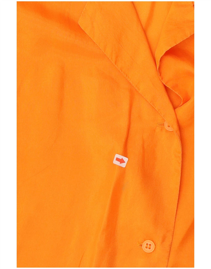 Vintage mujer camisa sin mangas blusa Reino Unido 14 naranja medio