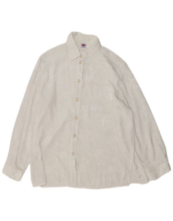Blusa camisera para mujer C&A EU 44 XL Poliéster floral blanco
