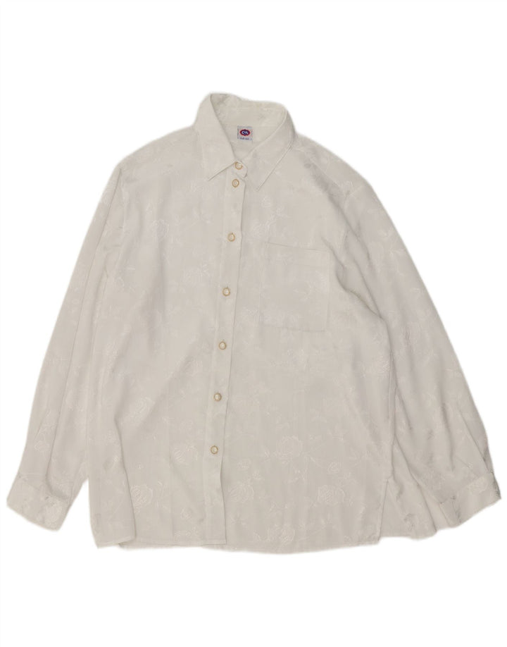 Blusa camisera para mujer C&A EU 44 XL Poliéster floral blanco
