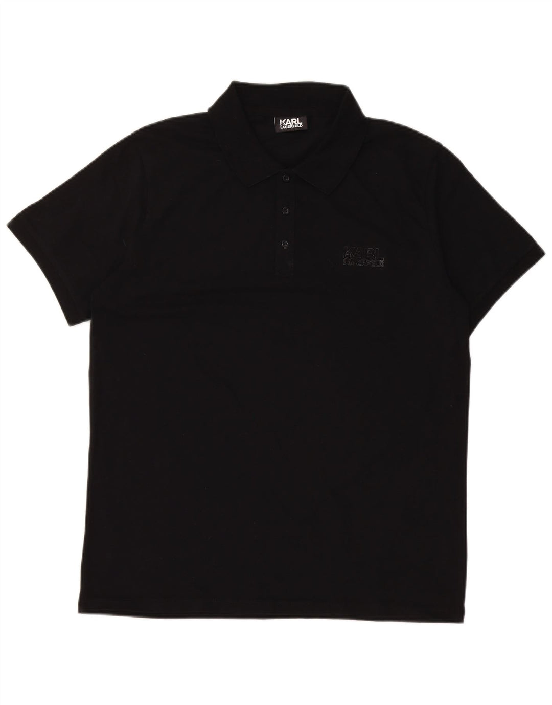 Karl Lagerfeld - Polo para hombre, talla grande, color negro