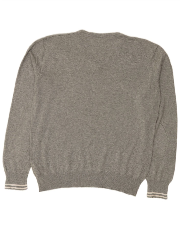 Lotto Jersey con cuello en V para hombre, talla grande, algodón gris