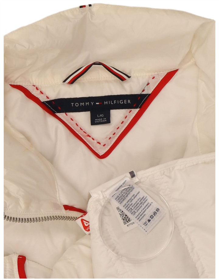 TOMMY HILFIGER Chaqueta acolchada para mujer UK 46 Grande Poliamida blanca