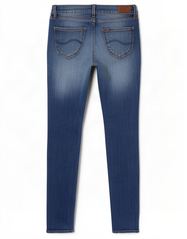 Lee Jeans Ajustados Desgastados Scarlett para Mujer W28 L29 Algodón Azul