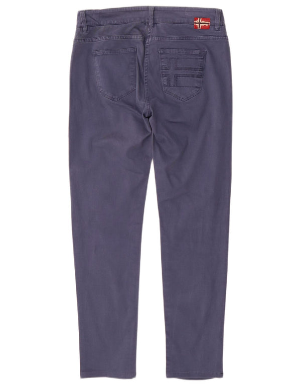 Napapijri Pantalones informales ajustados para mujer IT 42 Medium W30 L29 Algodón azul