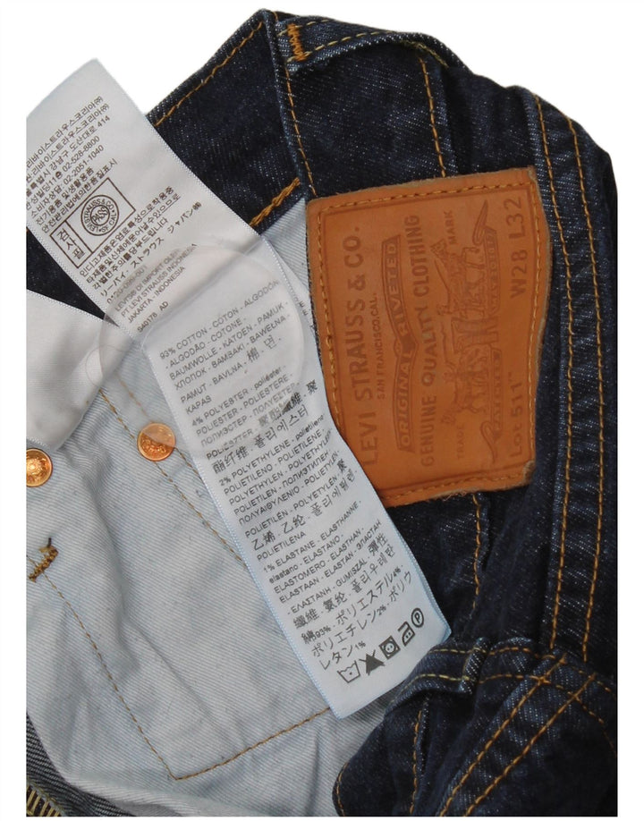 Levi's Hombre 511 Slim Jeans W28 L32 Algodón Azul