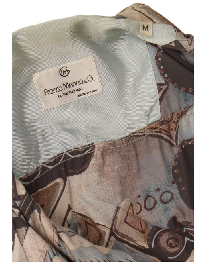 Camisa vintage para hombre mediana multicolor geométrica