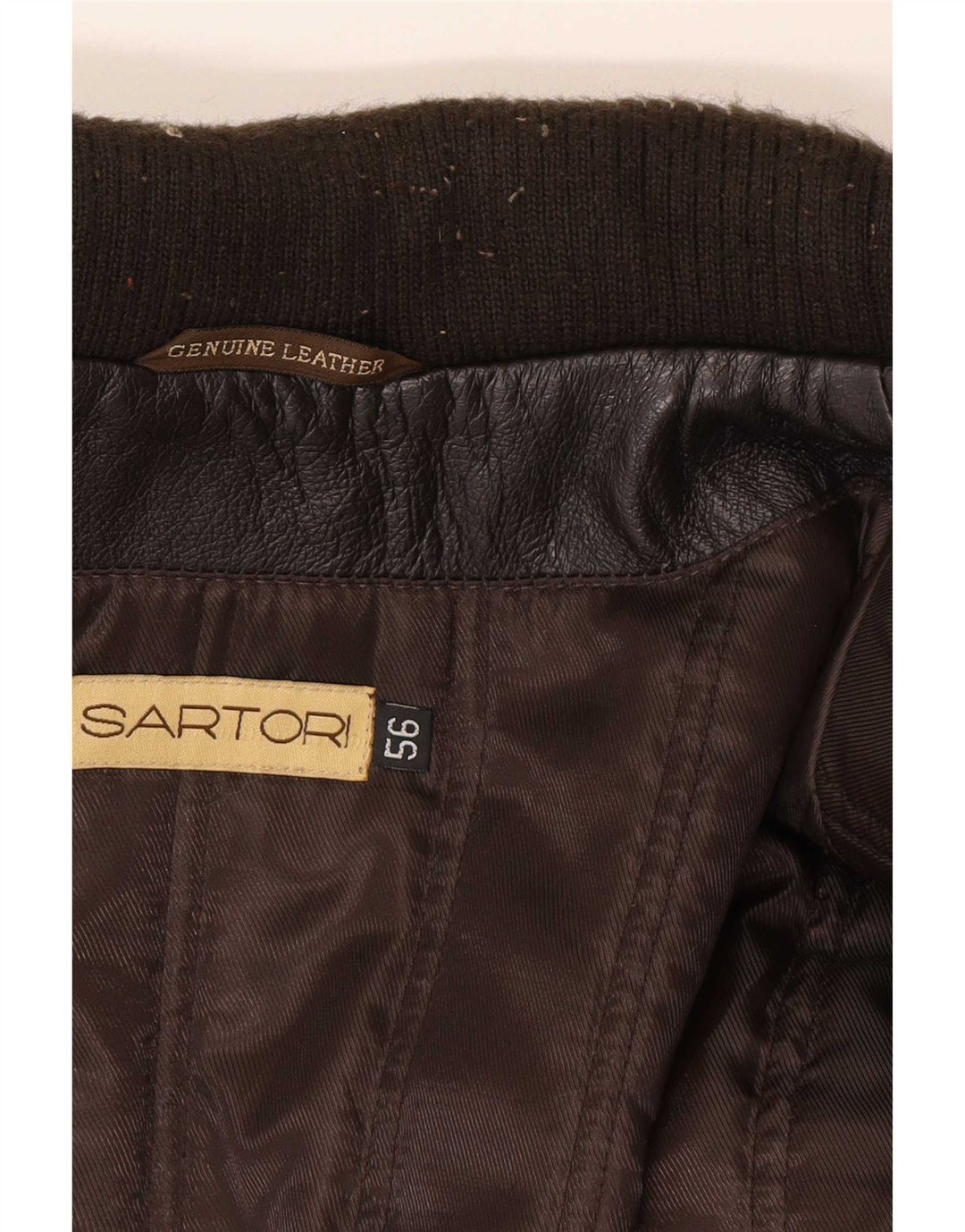 Abrigo de cuero vintage para hombre IT 58 3XL Negro