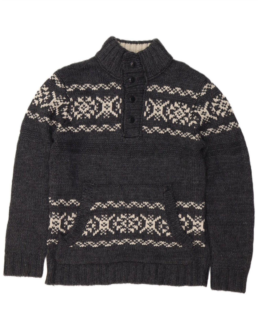 Dockers Suéter tipo jersey con cuello y botones para hombre Acrílico gris Fair Isle grande