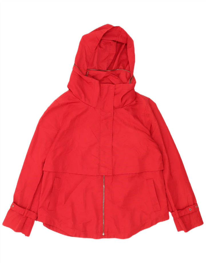 Zara Chaqueta Bomber Con Capucha Para Mujer UK 44 Poliéster Rojo Mediano