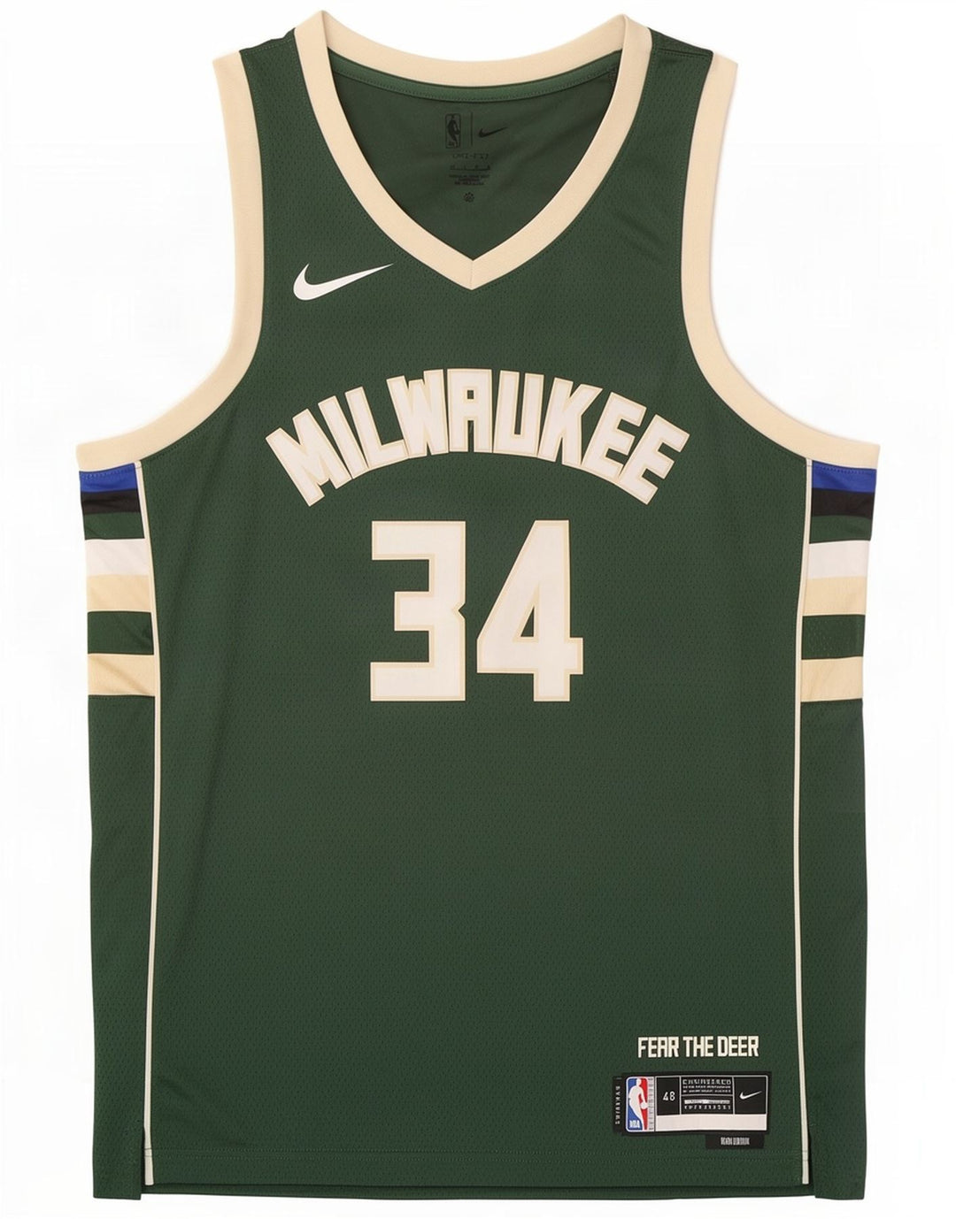 Camiseta sin mangas con gráfico Milwaukee 34 de Nike para hombre, tamaño grande, color verde, poliéster