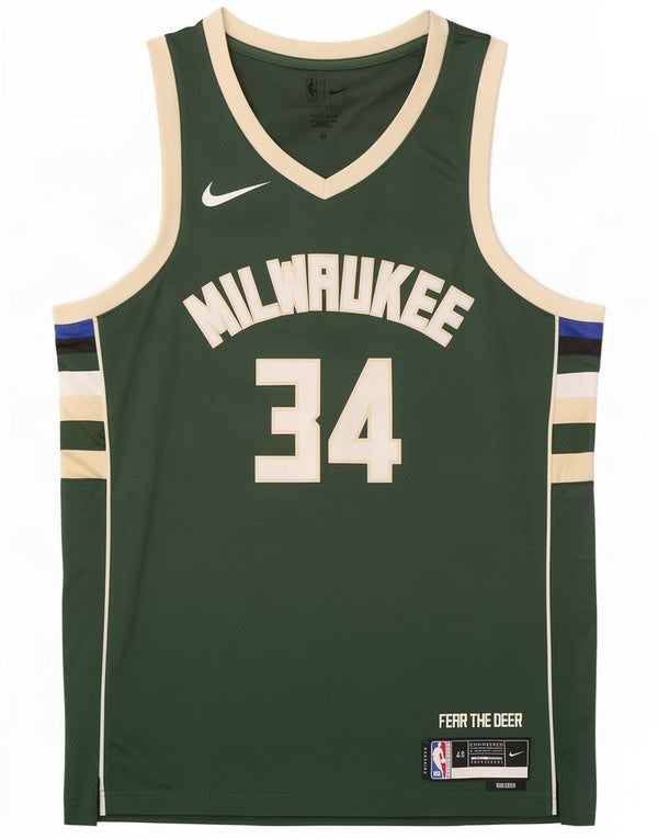 Camiseta sin mangas con gráfico Milwaukee 34 de Nike para hombre, tamaño grande, color verde, poliéster