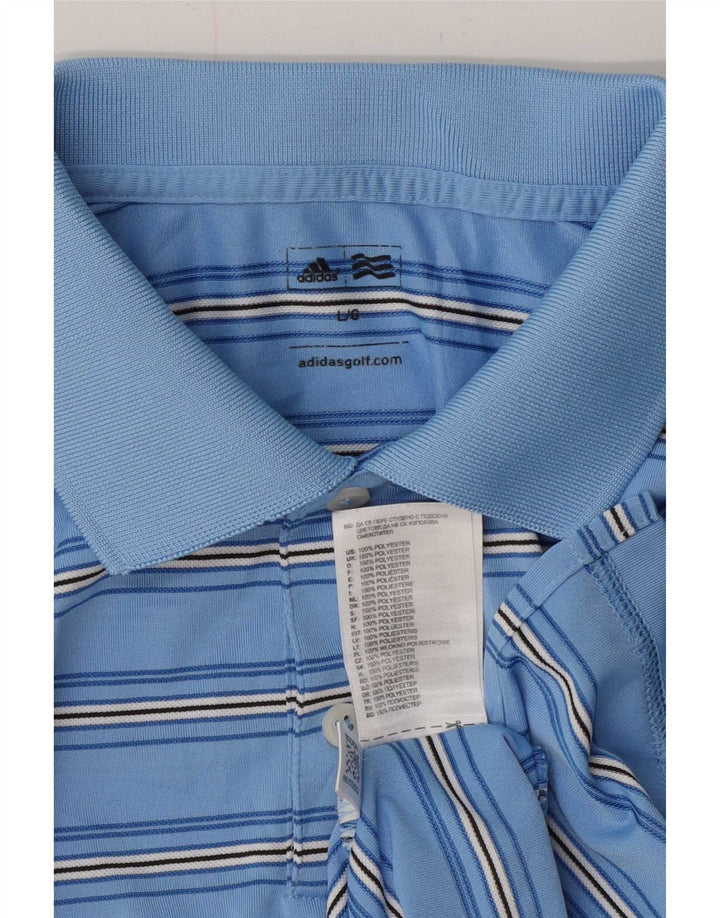 Polo Adidas Hombre Grande Poliéster Rayas Azules