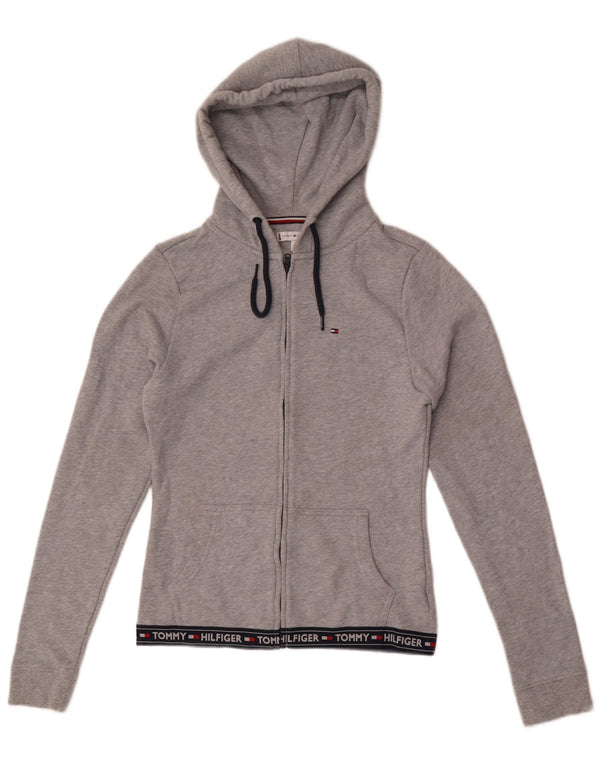 Tommy Hilfiger Suéter con capucha y cremallera para mujer UK 10 Small Grey Colourblock