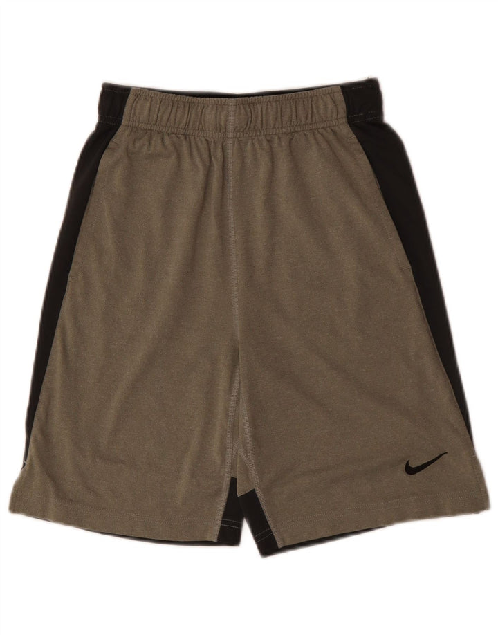 NIKE Pantalones cortos deportivos Dri Fit para niños 12-13 años Grande Gris Colorblock