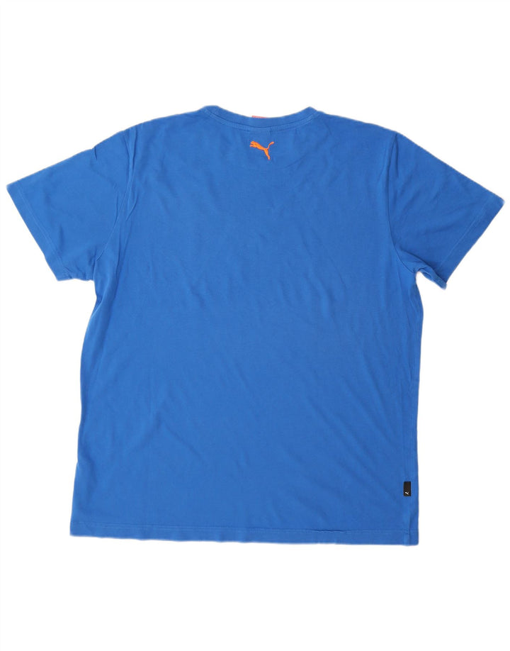 Puma Camiseta gráfica para hombre Top XL Algodón azul
