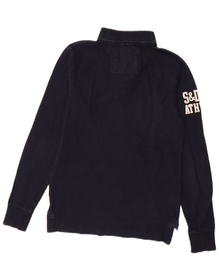 Superdry Polo De Rugby De Manga Larga Con Gráfico De Algodón Azul Marino Medio Para Hombre