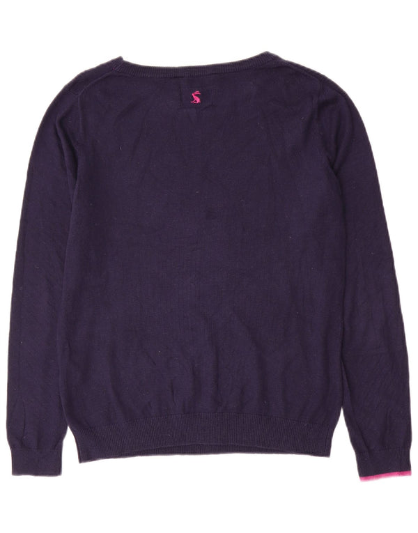 Joules Suéter Gráfico para Mujer con Cuello Barco UK 8 Small Azul Marino Algodón