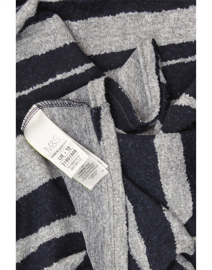 Marks & Spencer Top para mujer de manga larga UK 42 Mediano Azul marino a rayas