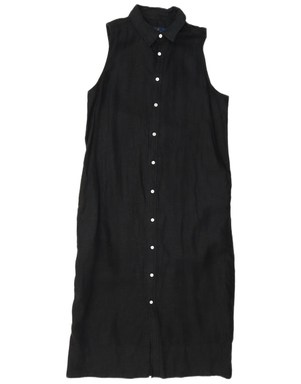 Polo Ralph Lauren vestido camisero sin mangas para mujer US 6 mediano lino negro