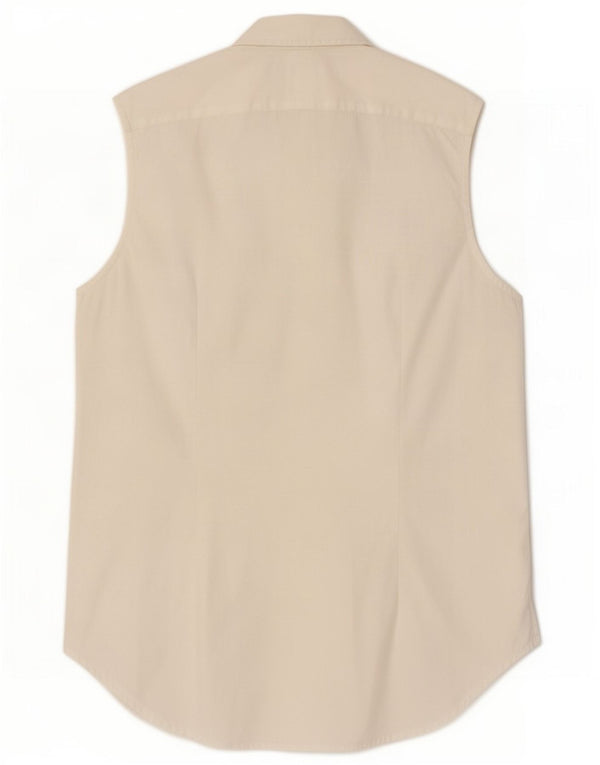 Ralph Lauren Camisa sin mangas para mujer US 4 Small White Cotton
