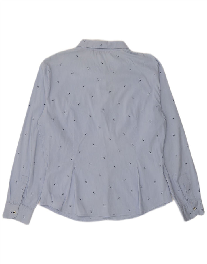 Zara Mujer Camisa Estampado Abstracto UK 40 XL Azul