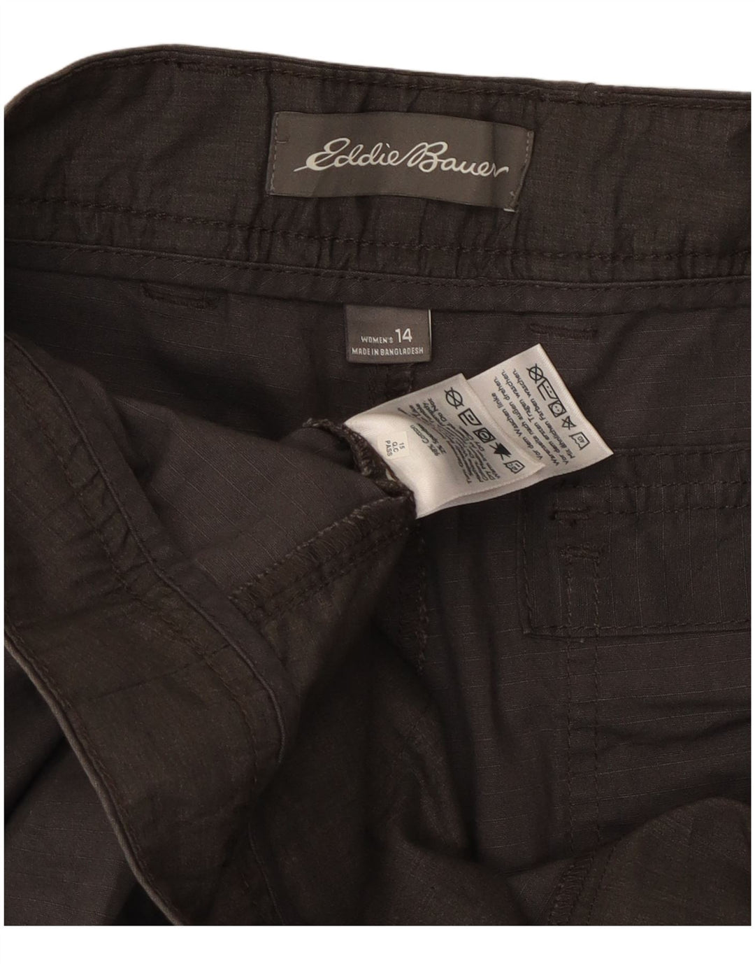 EDDIE BAUER Pantalones capri cargo rectos para mujer US 14 XL W36 L23 Gris