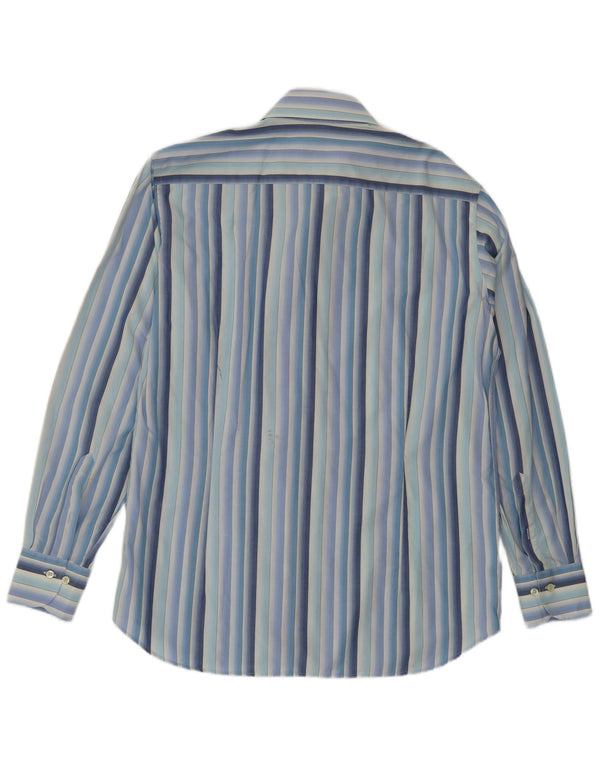 Carlo Pignatelli Camisa para hombre talla 41 16 Grande azul a rayas