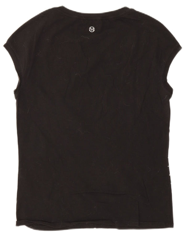 Marella Camiseta para mujer Top UK 10 Small Black Spotted Cotton