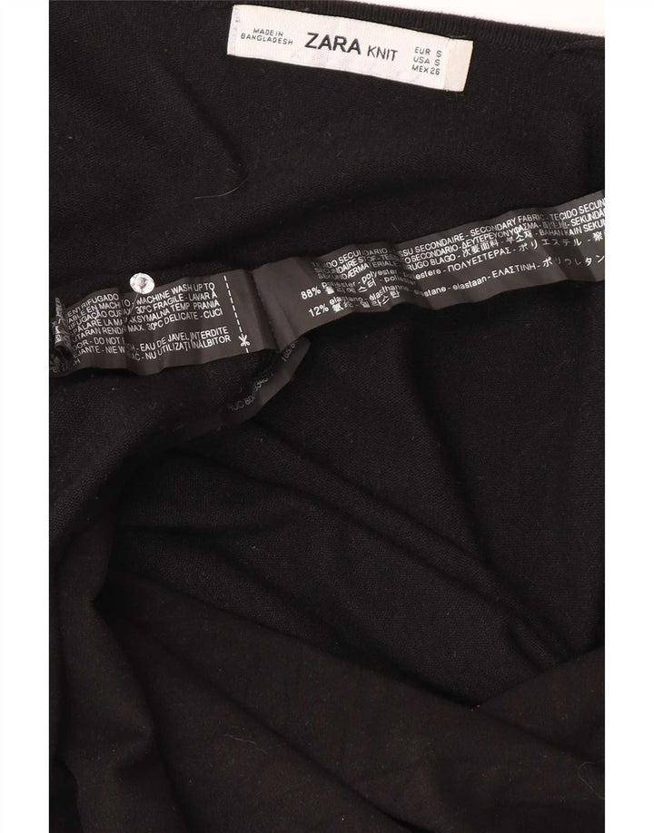 Zara Mens Open Cardigan Sweater UK 10 Small Viscosa Negra