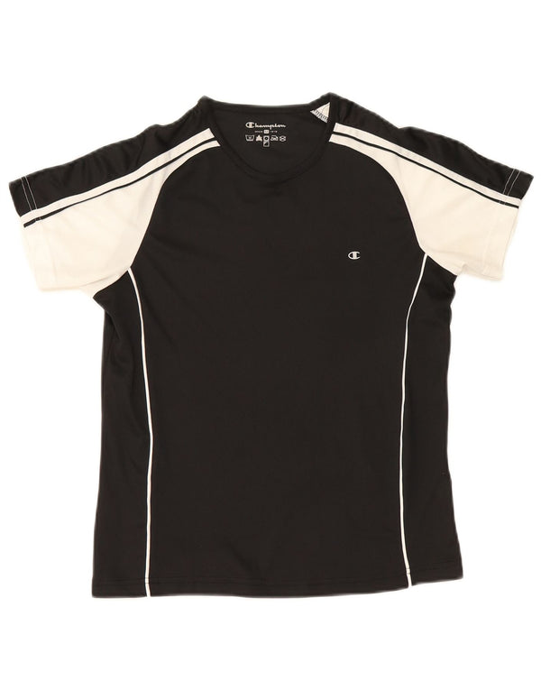 Champion Camiseta para mujer Top UK 40 Mediano Negro Colorblock Poliéster