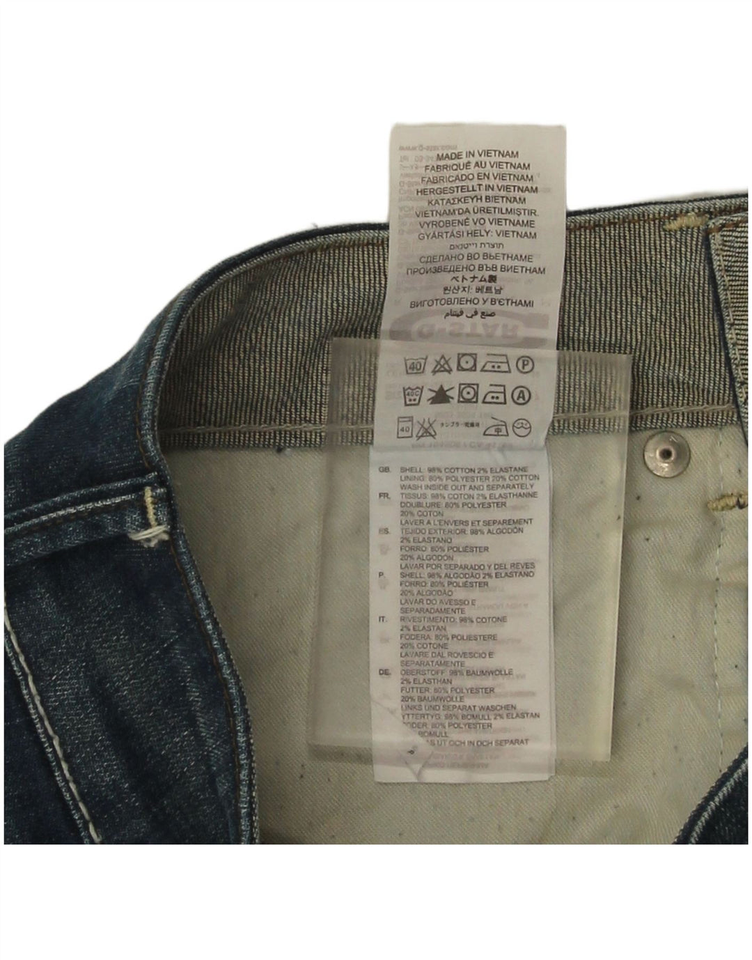 Jeans rectos Midge para mujer G-Star W27 L32 Algodón azul
