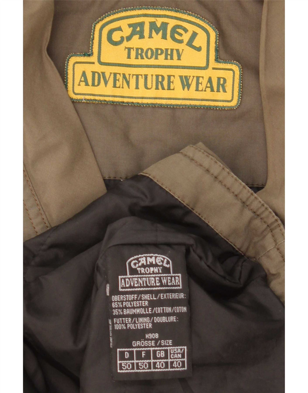 Camel Active Chaleco utilitario para hombre UK 40 Large Caqui Poliéster
