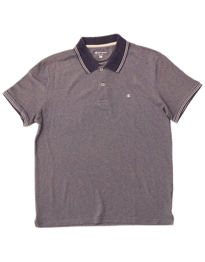 CHAMPION Polo de ajuste fácil para hombre, talla grande, azul marino