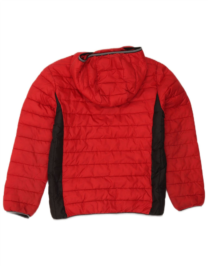 Diesel Chaqueta acolchada con capucha para niños 9-10 años Poliéster color block rojo