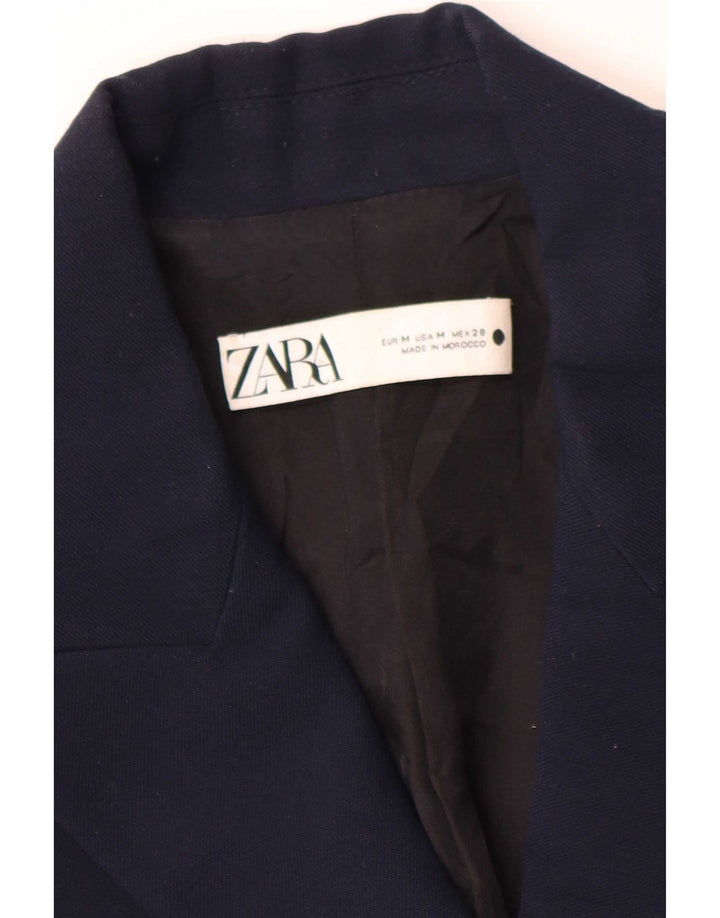 Zara Chaqueta Blazer De Doble Botonadura para Mujer UK 44 Azul Marino Mediano