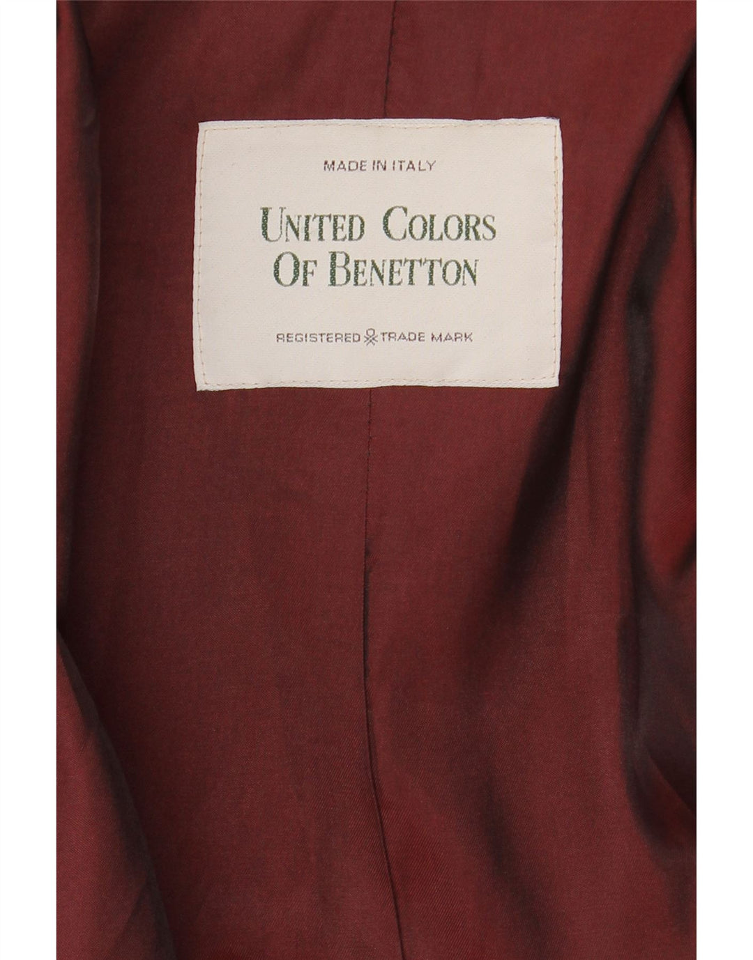 BENETTON Abrigo cruzado para hombre UK 44 2XL Negro