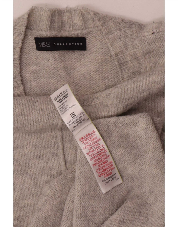 Marks & Spencer Suéter de cuello redondo para mujer UK 44 Acrílico gris medio