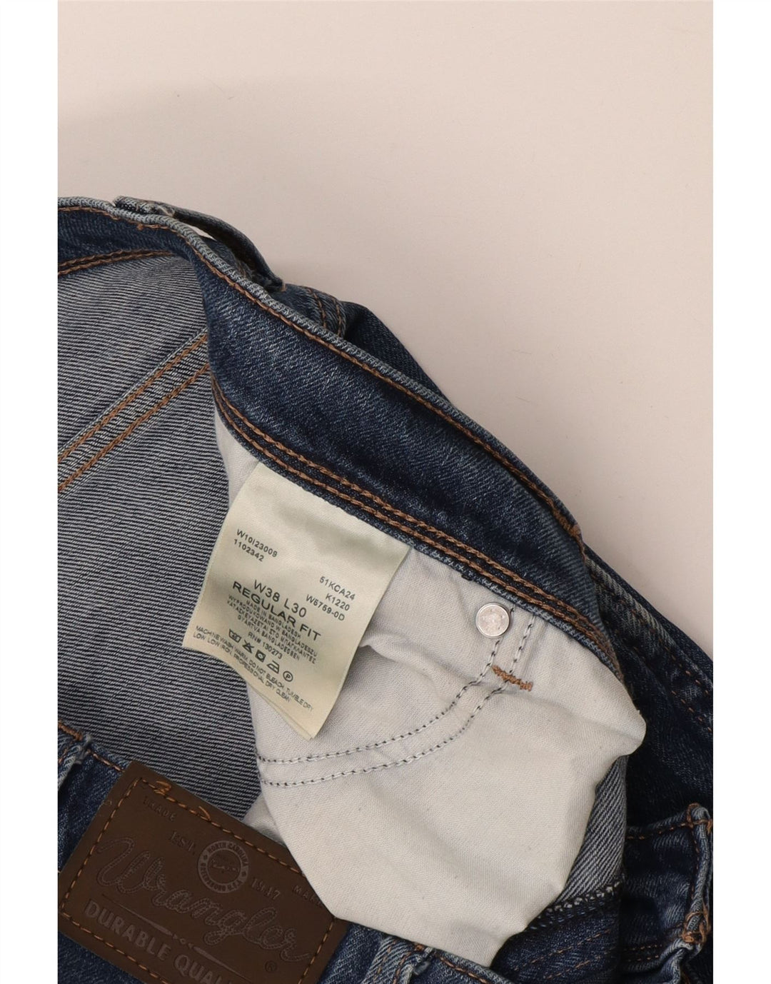 WRANGLER Vaqueros rectos de corte regular para hombre W38 L30 Algodón azul