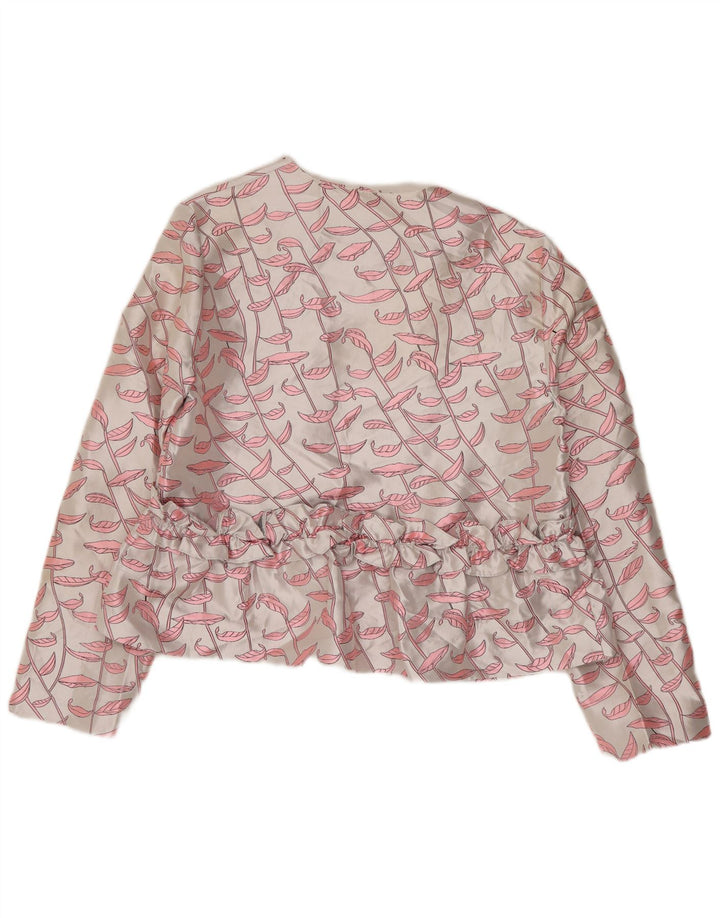 Topshop Blusa corta con estampado abstracto para mujer, talla S, color blanco