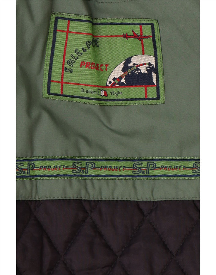 Vintage hombres chaqueta acolchada Reino Unido 42 XL verde
