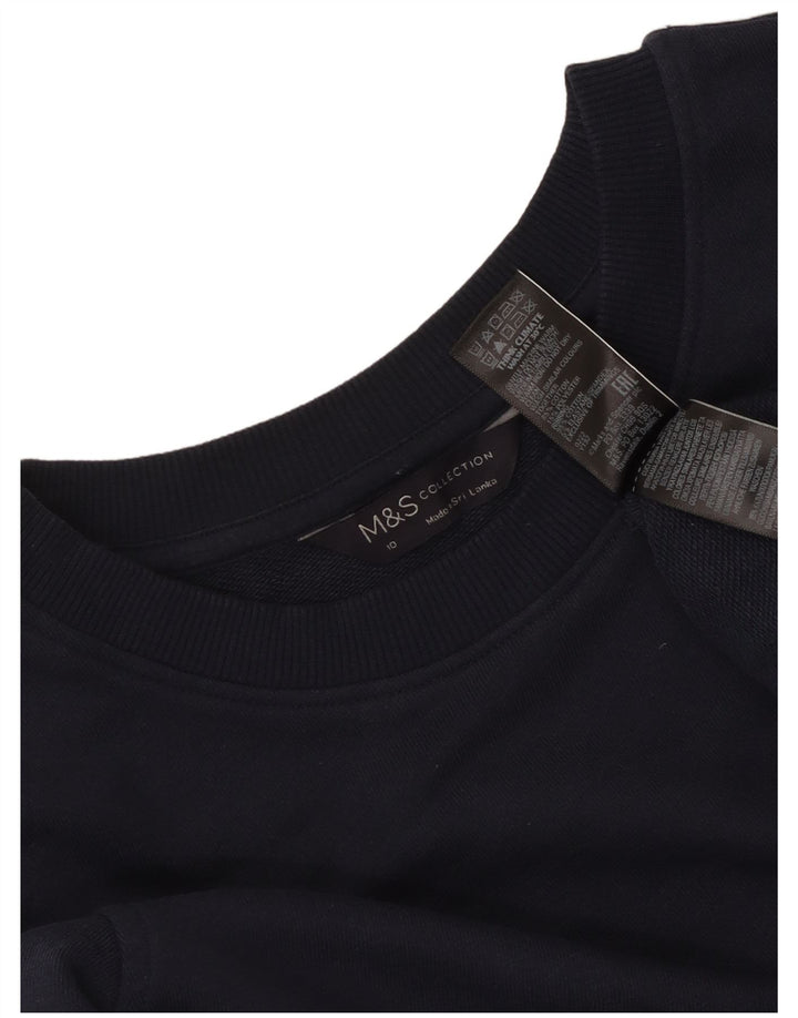 Marks & Spencer Sudadera para mujer Jumper UK 10 Small Azul marino Algodón