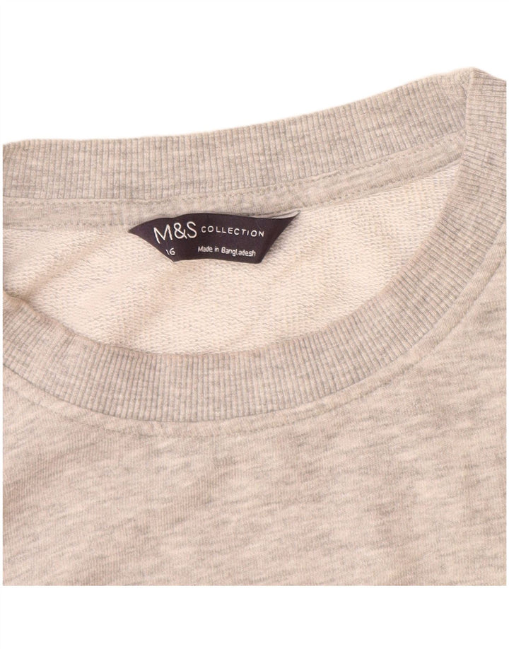 Marks & Spencer - Sudadera extragrande para mujer, talla 40, algodón gris grande