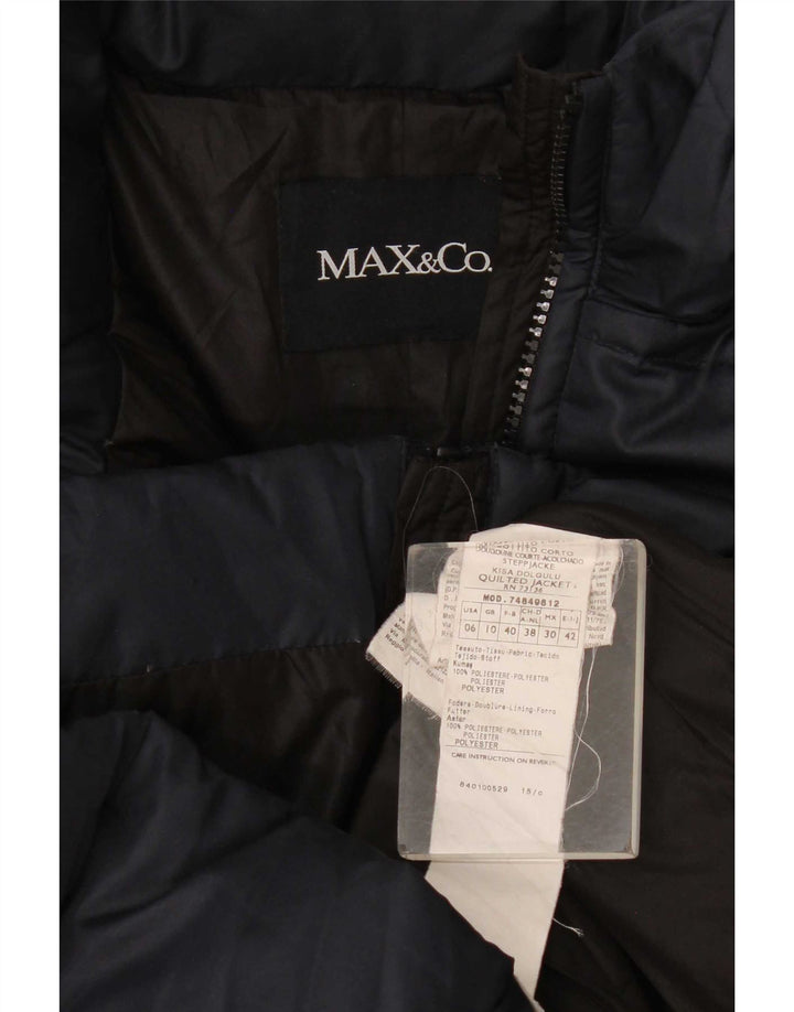 Max & Co. Chaqueta acolchada para mujer UK 40 Small Azul marino Poliéster