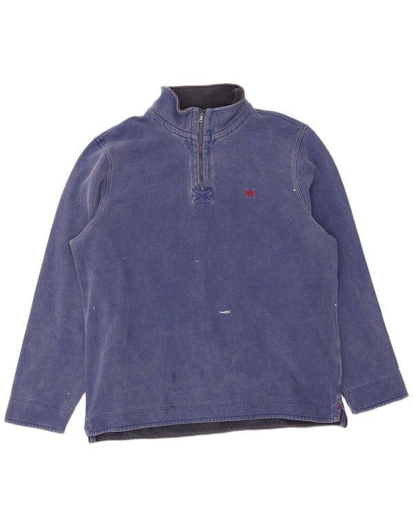 Crew Clothing Sudadera con cuello y cremallera para hombre Jersey 3XL Algodón azul marino