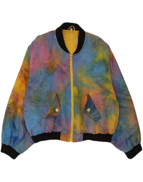 Chaqueta Bomber Vintage Mujer IT 42 Poliamida Tie Dye Mediana Multicolor