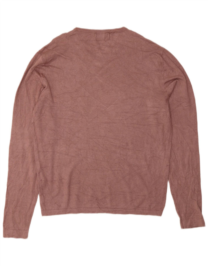 Zara Hombre Jersey Cuello Pico XL Viscosa Rosa