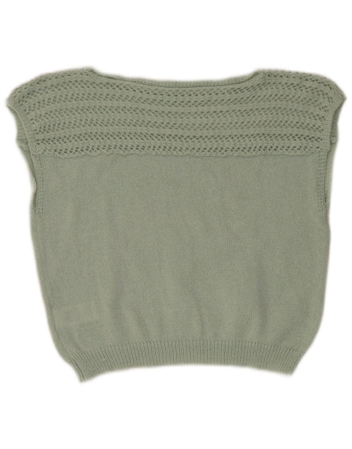 Shein Crop Vest Camiseta sin mangas para mujer UK 44 Poliéster verde medio