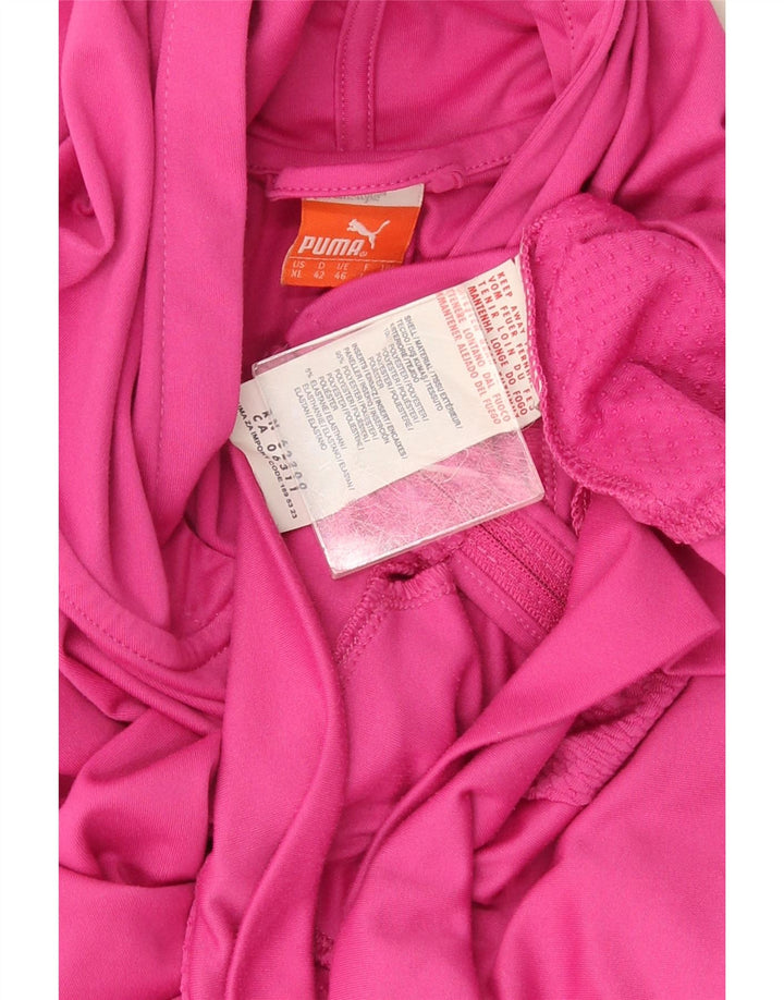 Puma - Sudadera con capucha y cremallera para mujer, talla 40, poliéster rosa grande
