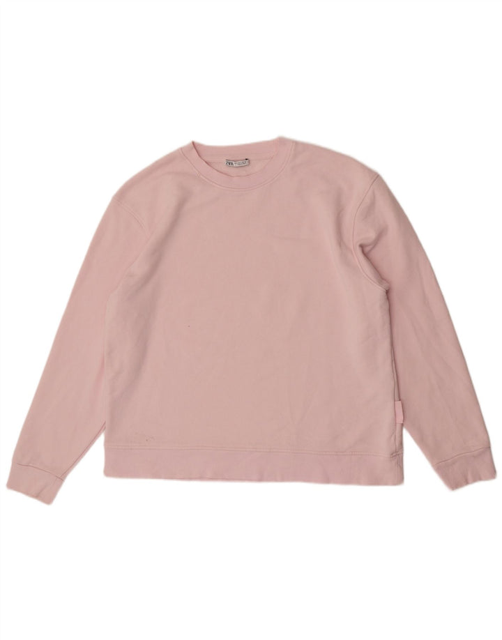 Zara Mujer Sudadera Extragrande Jersey UK 46 Grande Algodón Rosa