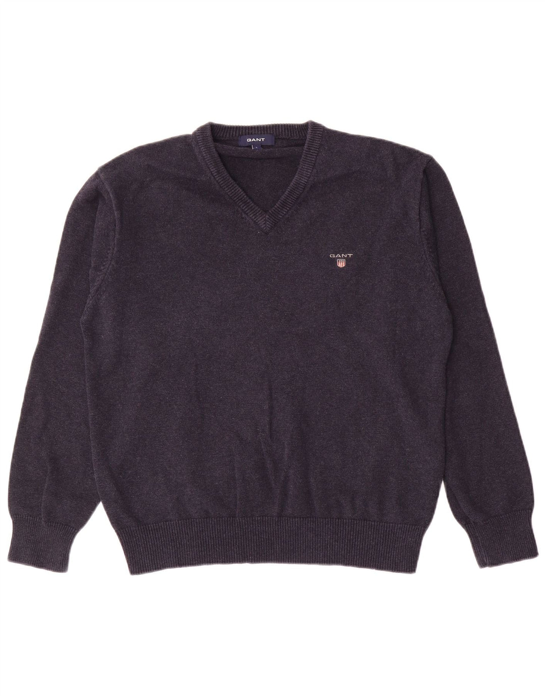 Gant Jersey con cuello en V para hombre, talla grande, algodón azul marino
